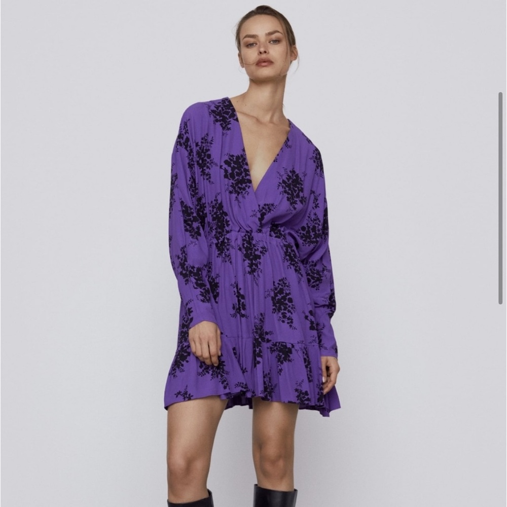 Zara Purple Floral Dress